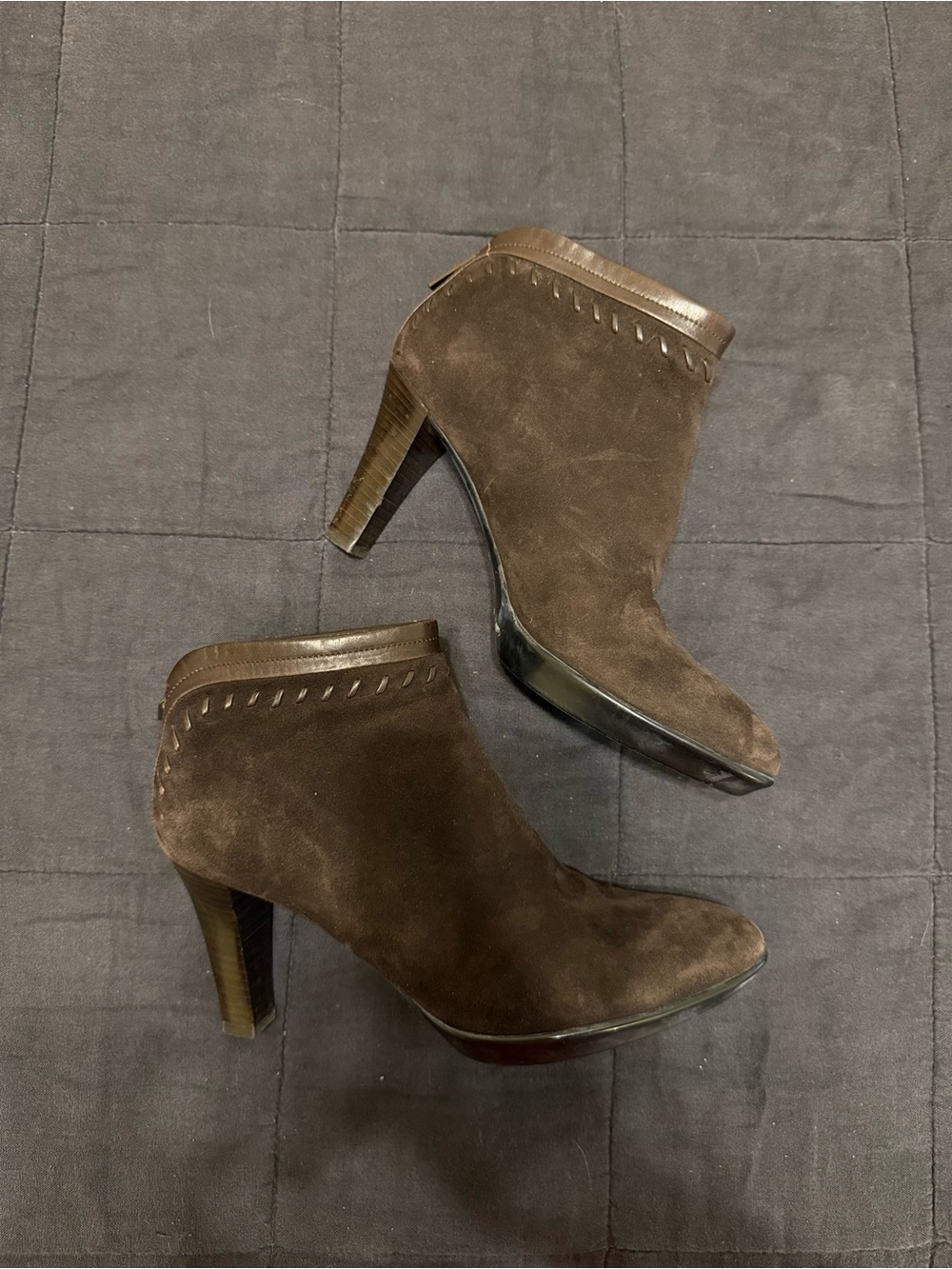 Aquatalia Brown Suede High Heel Ankle Booties